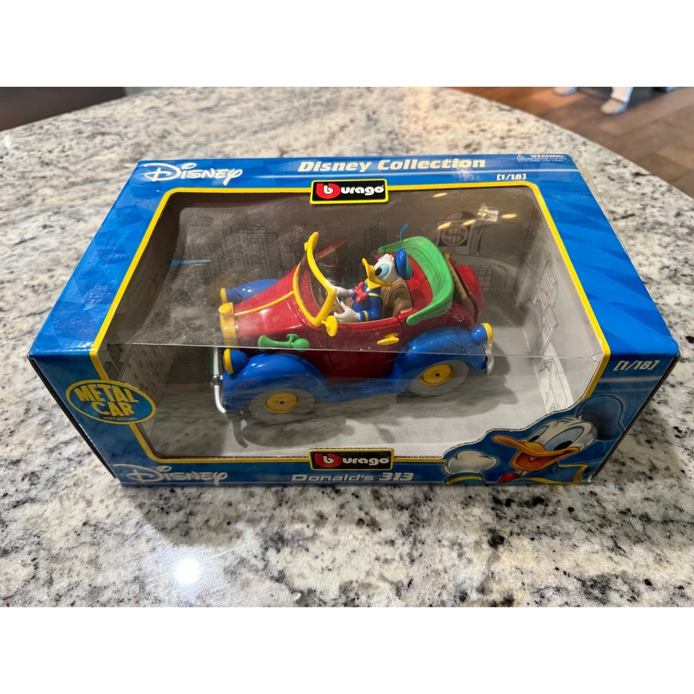 Bburago Disney Collection Donalds 313 Diecast Metal Car 1/18 Scale Made in Italy